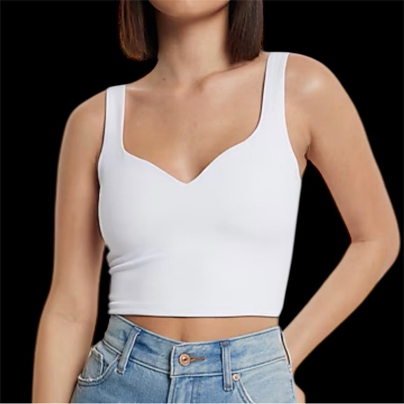 Express Other - Express Body Contour High Compression Sweetheart Neckline Cropped Tank